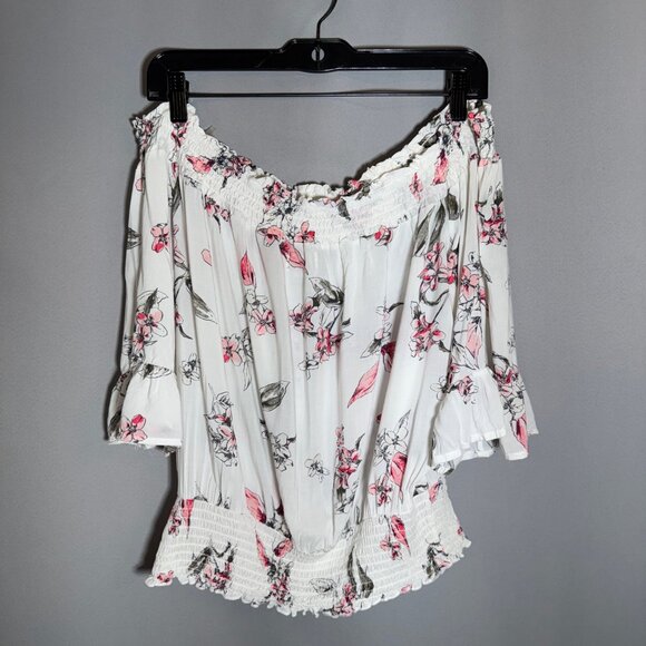 ARDENE White Off the Shoulder, 3/4 Length Shirt, Womens Size X-Large - Picture 4 of 6